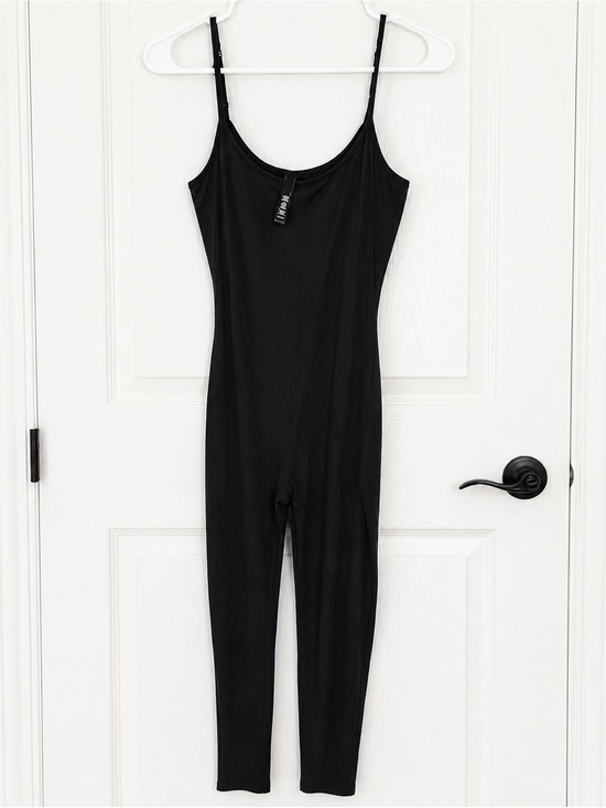 SKIMS Pants - SKIMS Black Ribbed Catsuit Jumpsuit with Spaghetti Straps M
